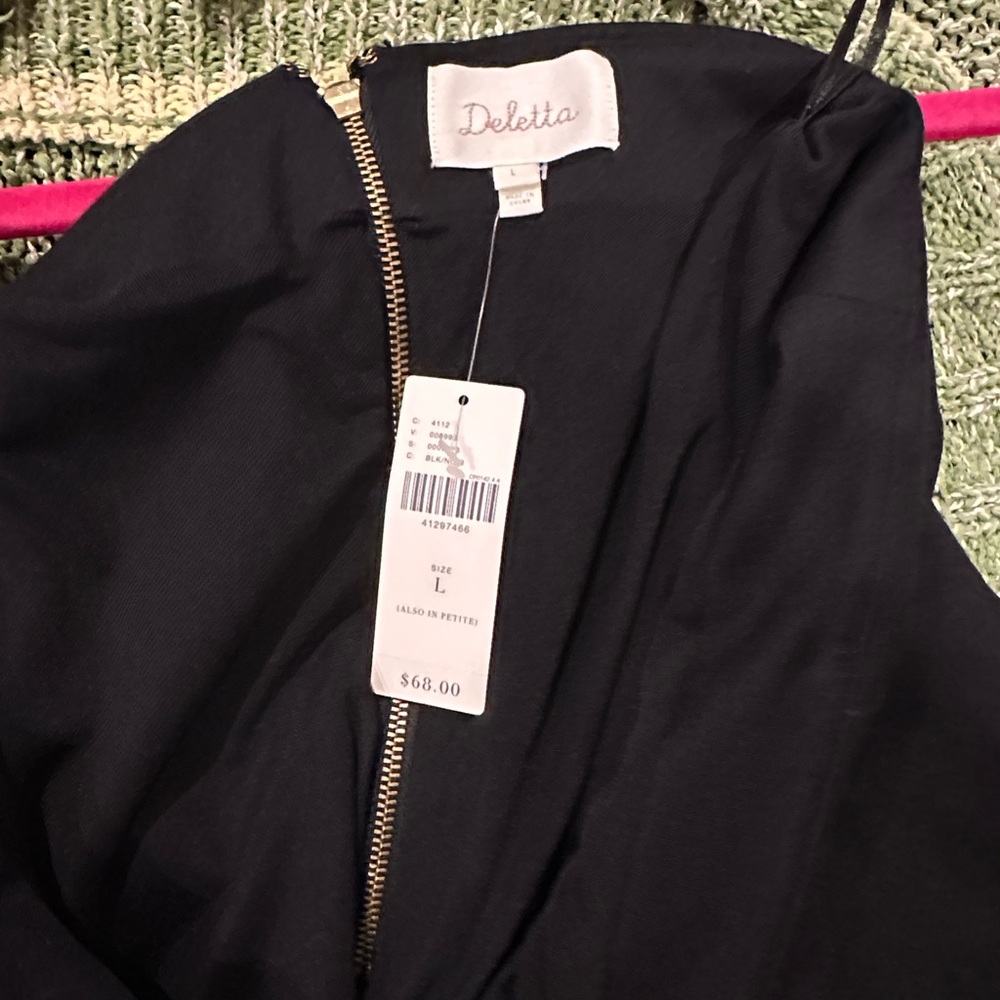 Anthropologie Deletta Black Off-Shoulder Crop Top